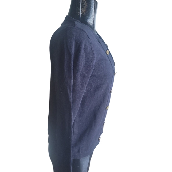 Lindor Navy Blue Sweater with Striped Front S - Picture 4 of 7